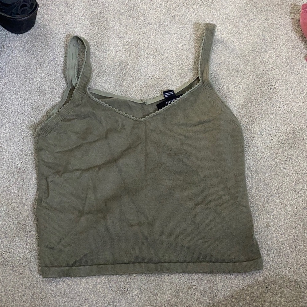 Forever 21 army green tank top